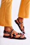 Women's Sandals With Ornaments Black Mataro