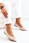 Leather Pointed Ballerinas Beige Rachelle