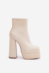 Boots On Massive Platform And Heel Insulated Light Beige Selahra
