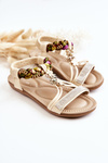 Children's Slip On Sandals Beige Sammi 
