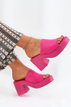 Women's Heeled And Platform Slippers Fuchsia Omeisa