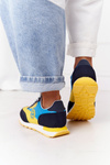 Buty Sportowe Memory Foam Big Star Żółto-Niebieskie HH274525