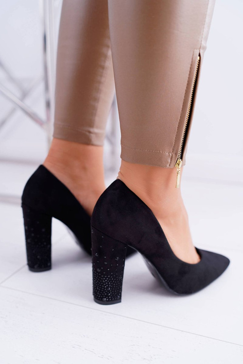 Black Suede Razor pumps