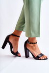 Classic Leather Sandals On A Bar Black Sallen