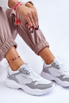 Sportowe Buty Damskie Lekkie Biało-Szare Big Star LL274375 