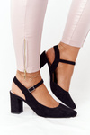Suede Pumps On A Block Heel Sergio Leone PB446 Black