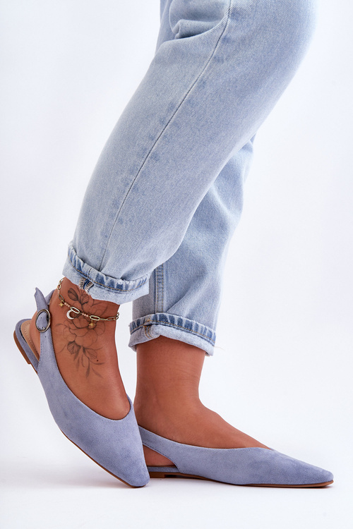 Women's Suede Ballet Flats Blue Kenra