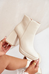 Heels On High Block Eco Leather Light Beige Selarae