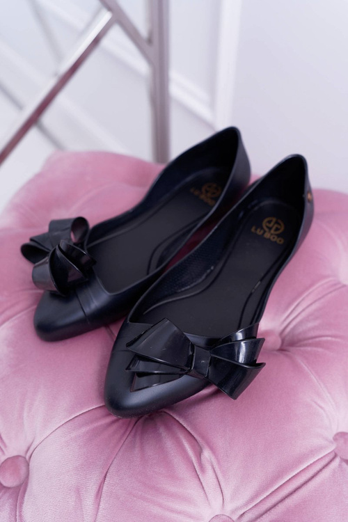 Black rubber ballerinas Lu Boo Big Bow