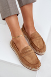 Espadryle Damskie Płaska Podeszwa Jutowa Plecionka Camel Shilova 