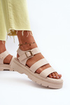 Women's Sandals with Chunky Sole Beige Nicarda