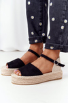 Sandals On A Braided Platform Black Megara