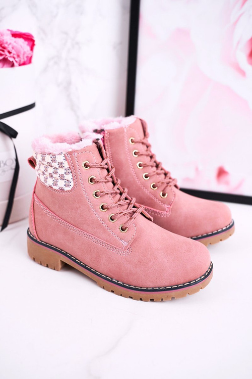 Children's Boots Insulated With Fur Pink Forest