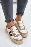 Damskie Sneakersy Skóra Naturalna Beżowe Vinceza 7923