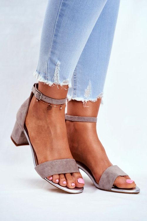 Suede Sandals On A Bar Sergio Leone SK839 Grey-Silver