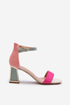 Suede Sandals with Stiletto Heel Fuchsia Pholia