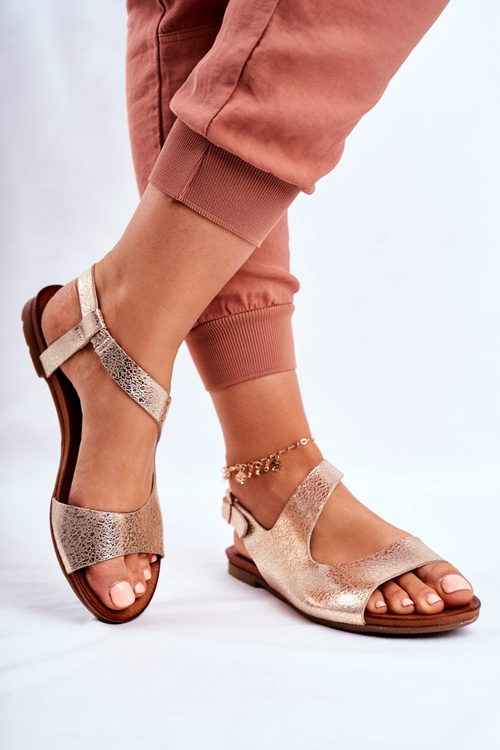 Women's Sandals Laura Mess 1116 Polish Leather Snake Gold Vollare