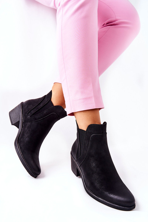 Boots On A Block Heel Sergio Leone BT620 Black