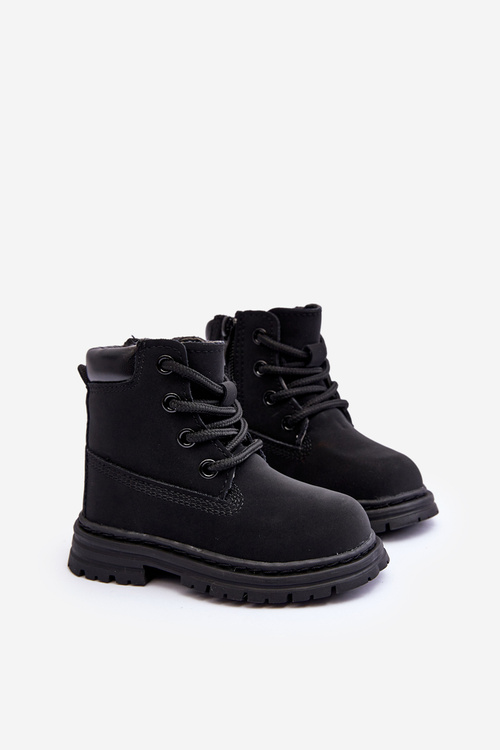 Children's Trapper Boots with Zip Black Bansi
