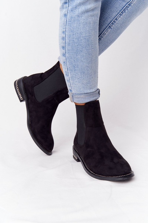 Suede Insulated Chelsea Boots Lu Boo Black