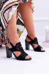 Women's Stiletto Sandals Sergio Leone SK852 Suede Black Diven