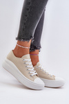 Women's sneakers on a chunky platform beige Amyete