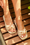 Women's Sandals with Decorations S.Barski KV27-004 Beige