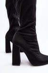 Women's Black Over-the-Knee Boots with Chunky Heel Fatuma