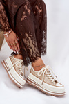 Womens Sneakers On Massive Platform S.Barski BF51-101 Beige