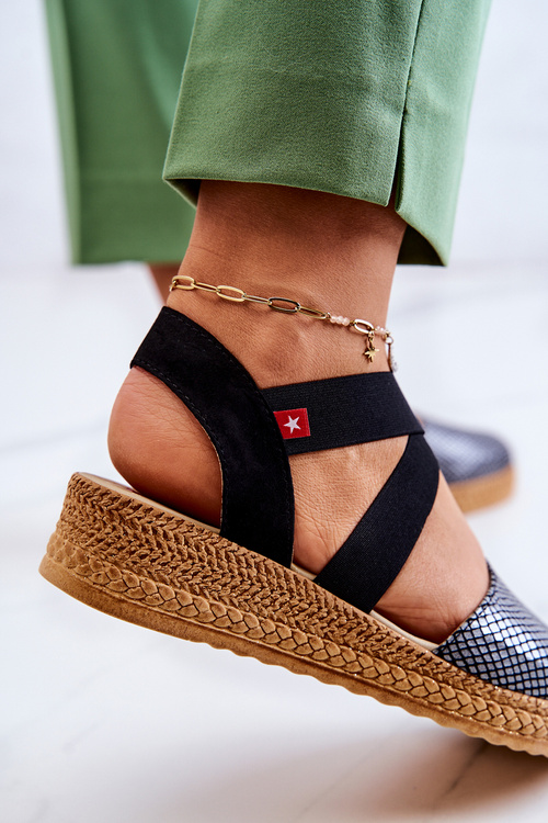 Espadryle Damskie Modne Czarne Big Star JJ276035