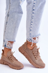 Buty Sportowe Sneakersy Damskie Wsuwane Ciemnobeżowe Rosett