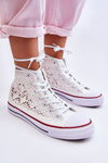 Women's Lace High Sneakers White Cornella