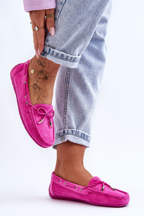 Women's Suede Moccasins Pink Si Passione