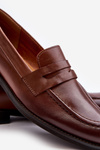 Men's Leather Loafer Shoes Zazoo 1570/1 Brown
