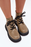 Insulated Women's Boots On Platform Lace Up Green Harmine