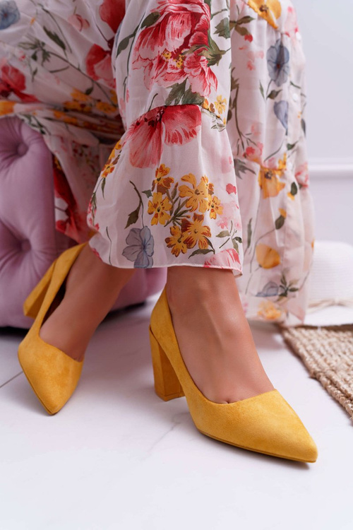 Women's Stiletto Sandals Suede Yellow Neshka