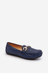 Women's Classic Eco Leather Moccasins Navy Demese