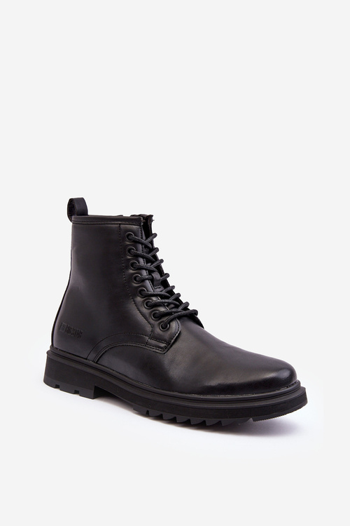 Fleece-Lined Zip-Up Boots Black Big Star MM174080