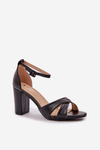 Heeled Sandals Made Of Eco Leather Black Lanaria