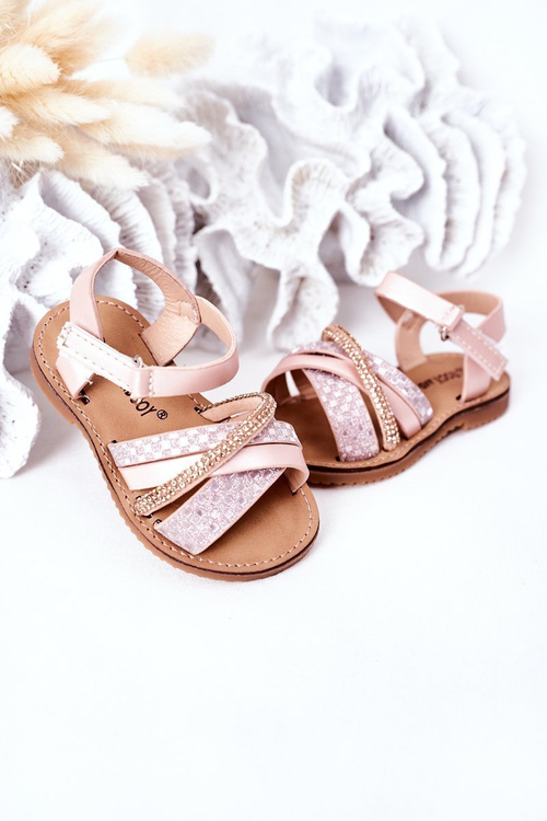 Children's Sandals With Sequins Pink Becky