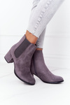 Women's Insulated Chelsea Boots On A Block Heel Grey Juliette