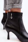Leather Women's Boots with Stiletto Heel Maciejka 06301-01 Black