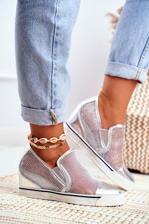 Women’s Wedge Sneakers Lu Boo Silver Morgono
