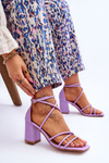 Leather Fashionable Women's Sandals Heels Violet Primma