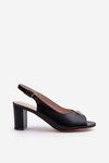 Sandały Eleganckie Damskie Obcas Słupek Czarne Trasea 24SD98-6985
