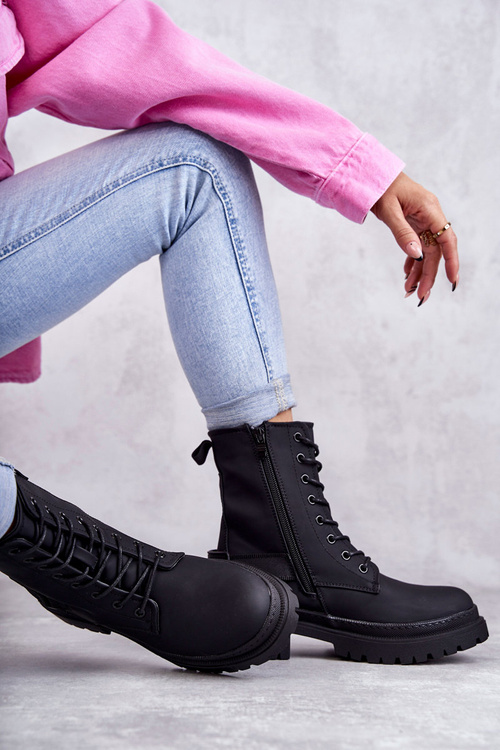 Women's Warm Boots With Zipper Black Fabiola