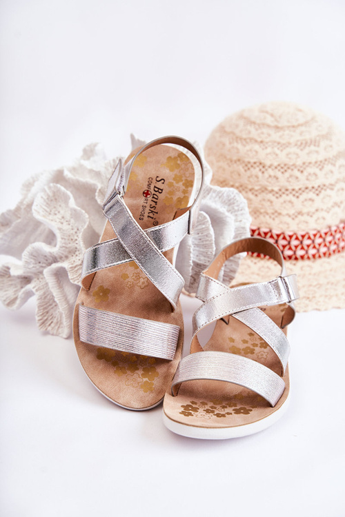 Children's Sandals With Velcro Silver Alise