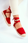 Women’s Espadrilles Laced Red Bonjour