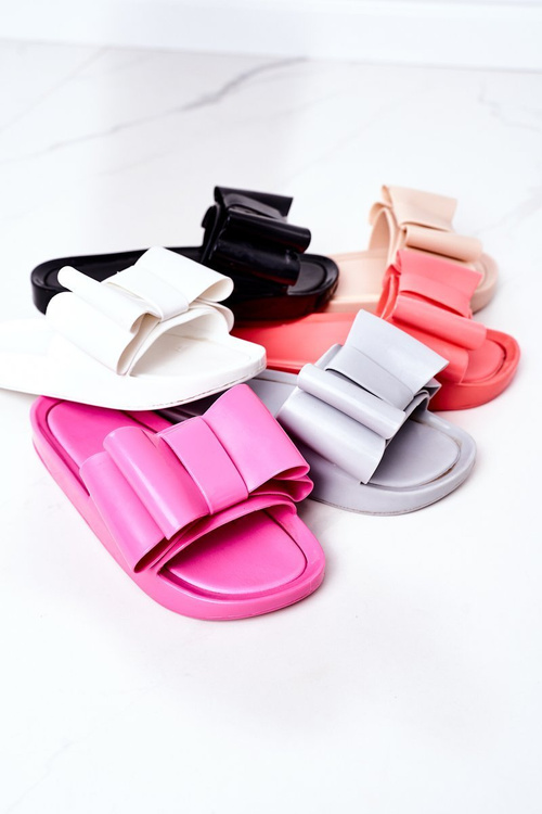Rubber Slippers With A Bow Coral April