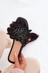 Flat Women's Slippers With Bow Black Tobin